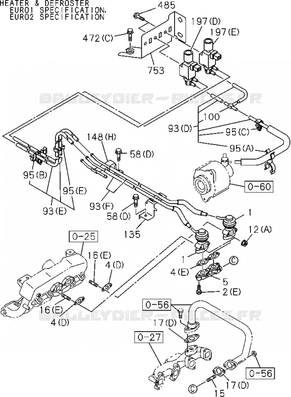 0-57 - Tuyauterie émissions<br />[057A]4JA1(NO.2) Isuzu PICK UP 2012 DMAX CREW CAB 4X4 LONG 2.5L 4JA1-T (LP0)