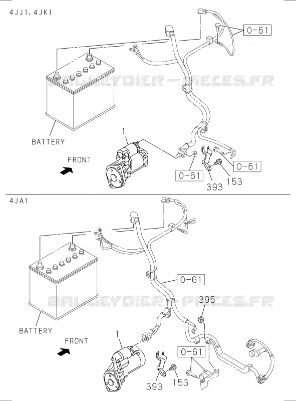 0-60 - Pièces de commande électrique moteur<br />[060A]BATTERY HARNESS BRACKET Isuzu PICK UP 2012 DMAX CREW CAB 4X4 LONG 2.5L 4JA1-T (LP0)