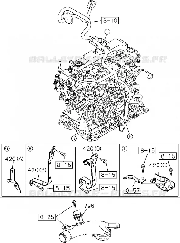 0-60 - Pièces de commande électrique moteur<br />[060A]ENG HARNESS BRACKET AND SENSOR Isuzu PICK UP 2012 DMAX CREW CAB 4X4 LONG 2.5L 4JA1-T (LP0)