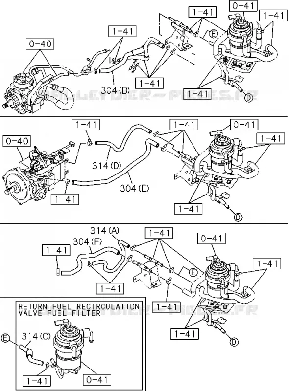 1-40 - Réservoir à carburant<br />[140A]SEDIMENTER HOSE Isuzu PICK UP 2012 DMAX CREW CAB 4X4 LONG 2.5L 4JK1-TCY (RDX)