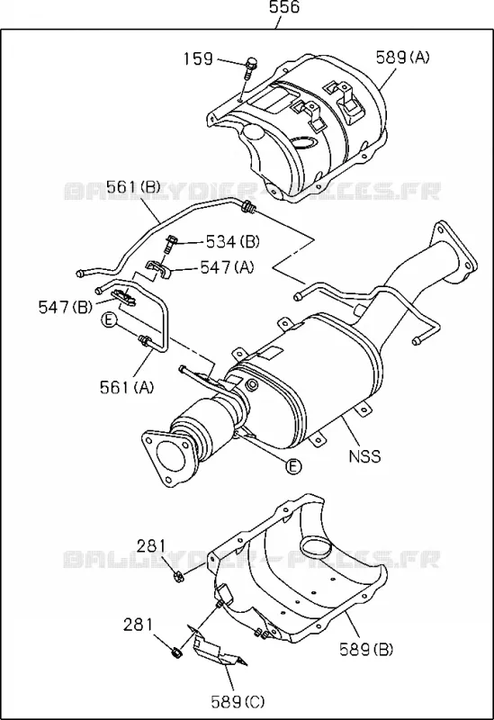 1-50 - Tuyau d’échappement et silencieux<br />[150A]DPD ASM(NO.2) Isuzu PICK UP 2012 DMAX CREW CAB 4X4 LONG 2.5L 4JK1-TCY (RDX)