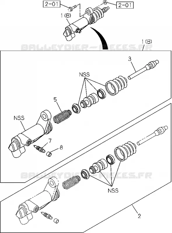 2-06 - CYLINDRE RECEPTEUR Embrayage<br />[206A]M/T MUA;4X4 Isuzu PICK UP 2012 DMAX CREW CAB 4X4 LONG 2.5L 4JA1-T (LP0)