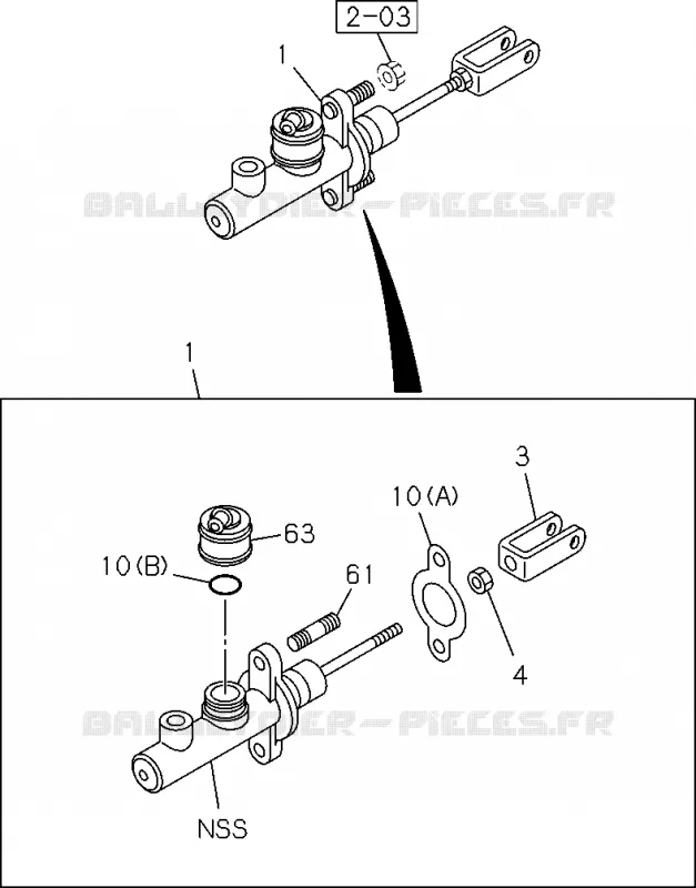2-08 - MAITRE CYLINDRE D'Embrayage<br />[208A] Isuzu PICK UP 2012 DMAX CREW CAB 4X4 LONG 2.5L 4JA1-T (LP0)