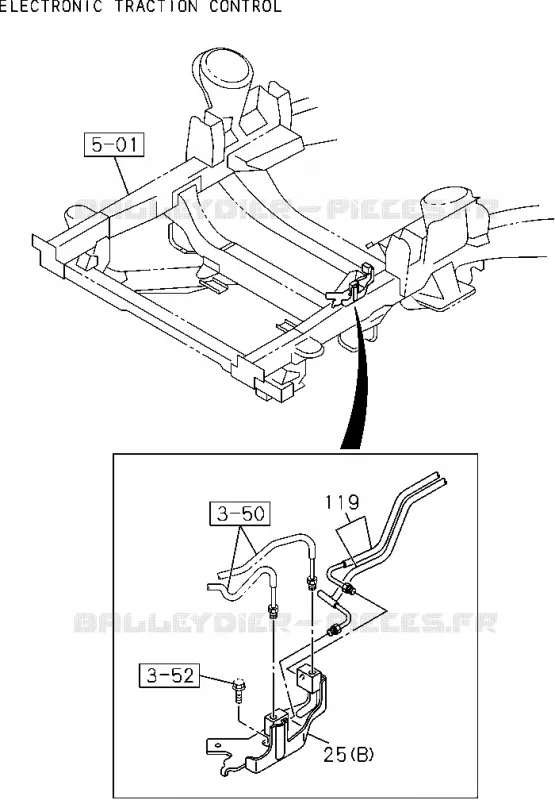 3-55 - Tuyau de frein - Huile, arrière<br />[355A]CONNECTOR(NO.2) Isuzu PICK UP 2012 DMAX CREW CAB 4X4 LONG 2.5L 4JK1-TCY (RDX)
