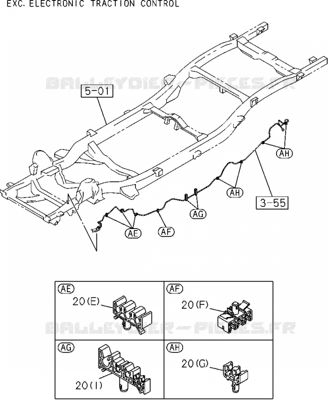 3-58 - Pièces de fixation - Tuyau de frein<br />[358A]REAR(NO.2) Isuzu PICK UP 2012 DMAX CREW CAB 4X4 LONG 2.5L 4JK1-TCY (RDX)
