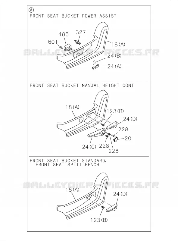 7-50 - Siège avant<br />[750A]RECLINING COVER;LH Isuzu PICK UP 2012 DMAX CREW CAB 4X4 LONG 2.5L 4JK1-TCY (RDX)