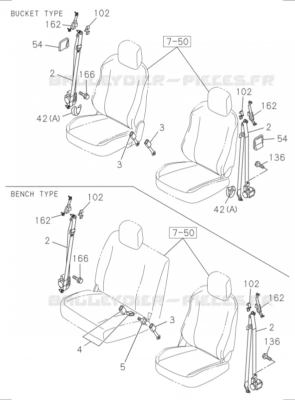 7-60 - Ceinture de sécurité<br />[760A]FRONT Isuzu PICK UP 2012 DMAX CREW CAB 4X4 LONG 2.5L 4JK1-TCY (RDX)
