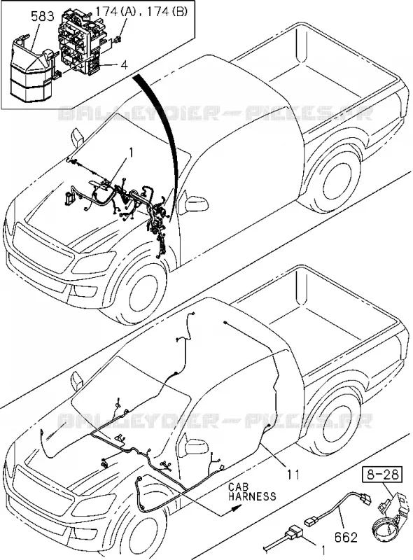 8-10 - Faisceau et fusible<br />[810A]HARNESS(NO.1) Isuzu PICK UP 2012 DMAX CREW CAB 4X4 LONG 2.5L 4JA1-T (LP0)