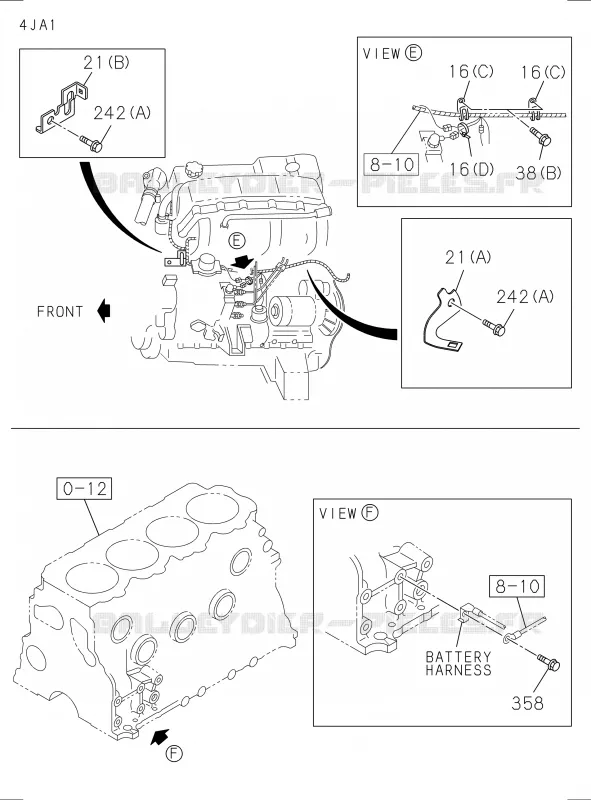8-15 - Pièces de fixation - Faisceau des câbles<br />[815A]FIXING;BRACKET(NO.2) Isuzu PICK UP 2012 DMAX CREW CAB 4X4 LONG 2.5L 4JA1-T (LP0)