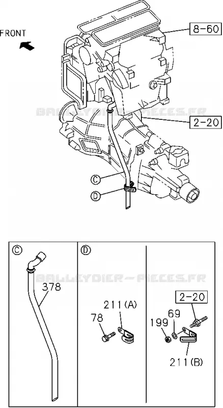 8-50 - Système de climatisation - Avant<br />[850A]NO.3 Isuzu PICK UP 2012 DMAX CREW CAB 4X4 LONG 2.5L 4JA1-T (LP0)