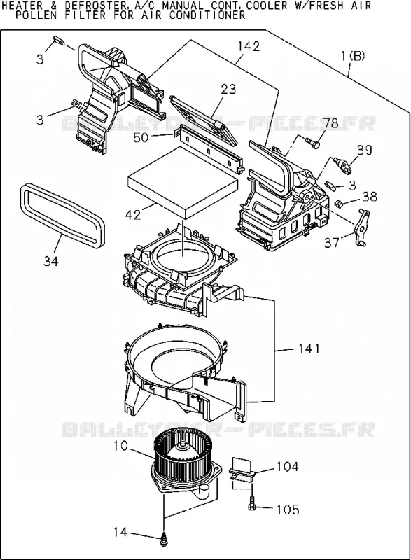 8-73 - Unité ventilateur<br />[873A]NO.2 Isuzu PICK UP 2012 DMAX CREW CAB 4X4 LONG 2.5L 4JA1-T (LP0)