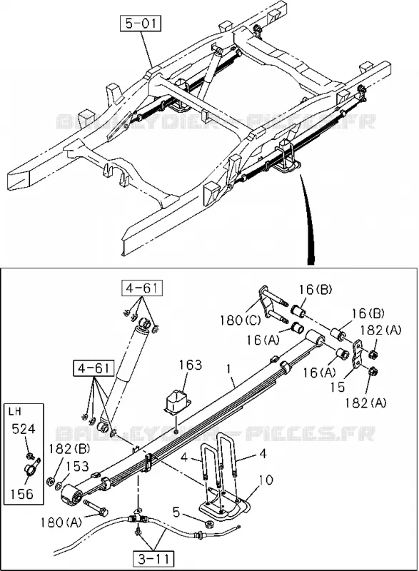 4-60 - Suspension arrière<br />[460A]4X2 HIGH RIDE SUSPENSION,4X4 Isuzu PICK UP 2014 DMAX SPACE CAB 4X4 LONG 2.5L 4JK1-TCY (RDX)