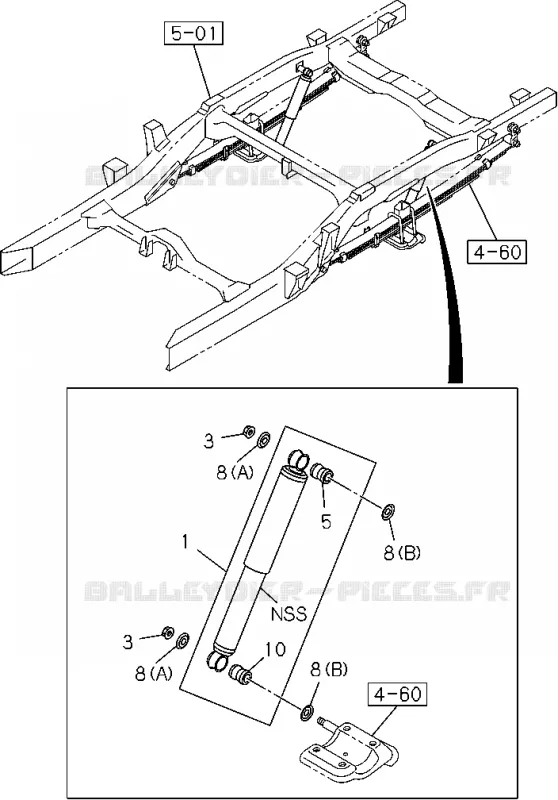 4-61 - AMORTISSEUR; Suspension arrière<br />[461A] Isuzu PICK UP 2014 DMAX SPACE CAB 4X4 LONG 2.5L 4JK1-TCY (RDX)