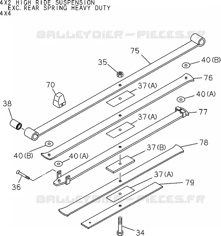 4-65 - Ressort à lames arrière<br />[465A]NO.4 Isuzu PICK UP 2014 DMAX SPACE CAB 4X4 LONG 2.5L 4JK1-TCY (RDX)