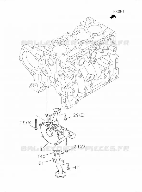 0-51 - Pompe à huile et crépine d’huile<br />[051A] Isuzu PICK UP 2017 DMAX CREW CAB 4X4 LONG 1.9L DDI 120kW (163cv) RZ4E-TCX HI-POWER (LNC)