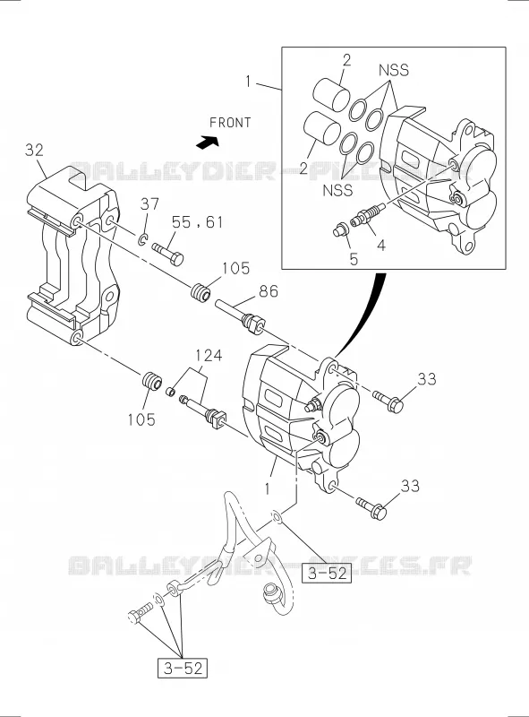 3-02 - Étrier de disque de frein avant<br />[302A]FIXING Isuzu PICK UP 2017 DMAX CREW CAB 4X4 LONG 1.9L DDI 120kW (163cv) RZ4E-TCX HI-POWER (LNC)