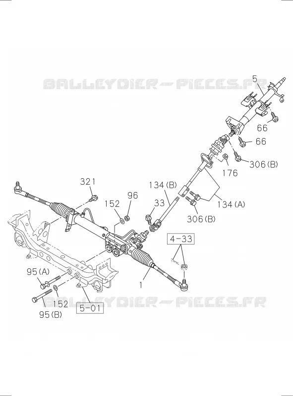 4-31 - Colonne et arbre de direction<br />[431A]STEERING UNIT AND SHAFT Isuzu PICK UP 2017 DMAX CREW CAB 4X4 LONG 1.9L DDI 120kW (163cv) RZ4E-TCX HI-POWER (LNC)