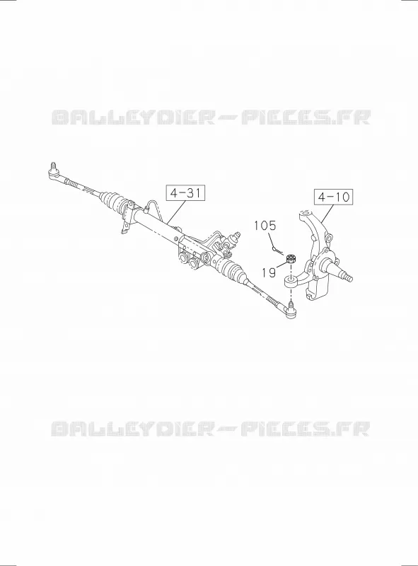 4-33 - Tringlerie de direction<br />[433A] Isuzu PICK UP 2017 DMAX CREW CAB 4X4 LONG 1.9L DDI 120kW (163cv) RZ4E-TCX HI-POWER (LNC)