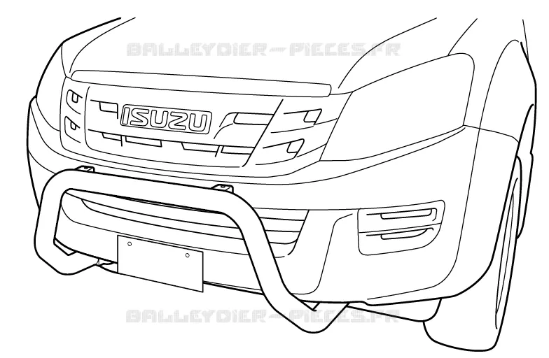 Barre de protection<br />Barre de protection Isuzu PICK UP 2017 DMAX CREW CAB 4X4 LONG 1.9L DDI 120kW (163cv) RZ4E-TCX HI-POWER (LNC)