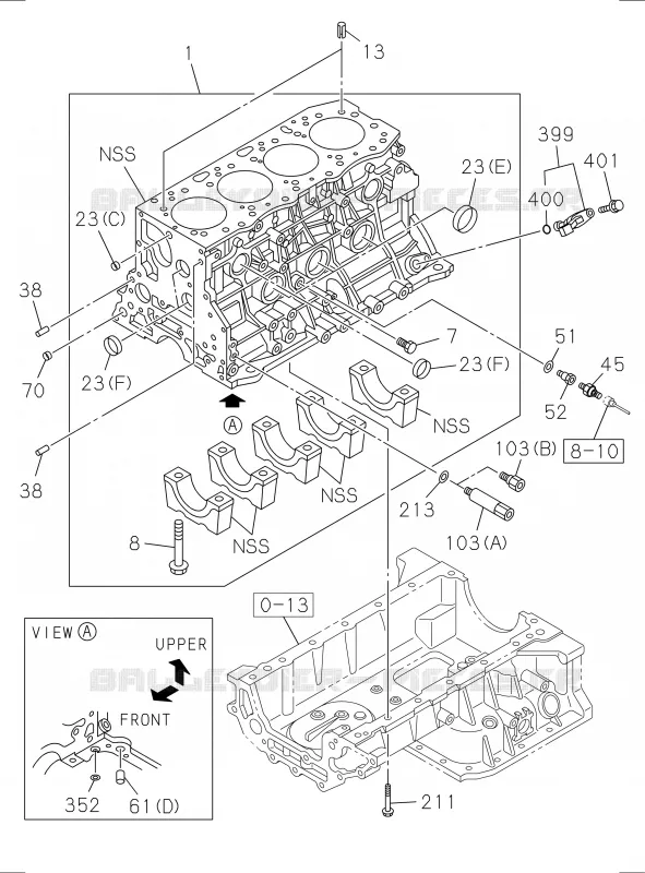0-12 - Bloc moteur<br />[012A]4JK1,4JJ1 NO.1 Isuzu PICK UP 2017 DMAX SPACE CAB 4X2 LONG 1.9L DDI 120kW (163cv) RZ4E-TCX HI-POWER (LNC)