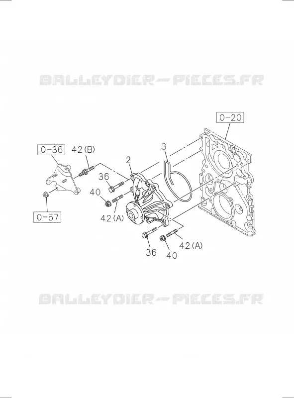 0-30 - Pompe à eau et résistance à la corrosion<br />[030A]RZ4E Isuzu PICK UP 2017 DMAX SPACE CAB 4X2 LONG 1.9L DDI 120kW (163cv) RZ4E-TCX HI-POWER (LNC)