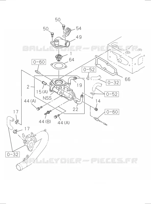 0-31 - Thermostat et boîte<br />[031A]4JA1 Isuzu PICK UP 2017 DMAX SPACE CAB 4X2 LONG 1.9L DDI 120kW (163cv) RZ4E-TCX HI-POWER (LNC)