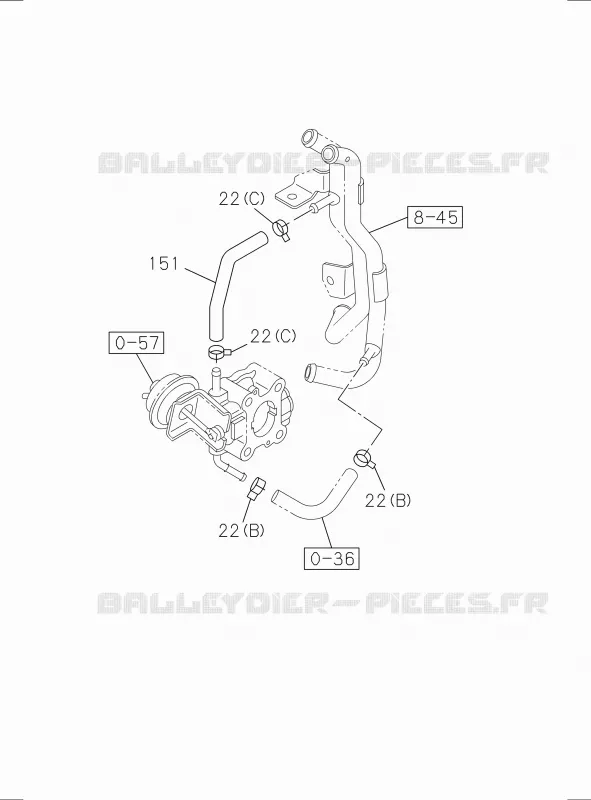 0-32 - Tuyauterie eau, moteur<br />[032A]4JK1-TCY NO.2 Isuzu PICK UP 2017 DMAX SPACE CAB 4X2 LONG 1.9L DDI 120kW (163cv) RZ4E-TCX HI-POWER (LNC)