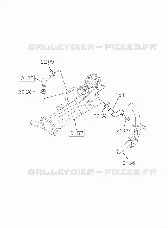 0-32 - Tuyauterie eau, moteur<br />[032A]RZ4E Isuzu PICK UP 2017 DMAX SPACE CAB 4X2 LONG 1.9L DDI 120kW (163cv) RZ4E-TCX HI-POWER (LNC)