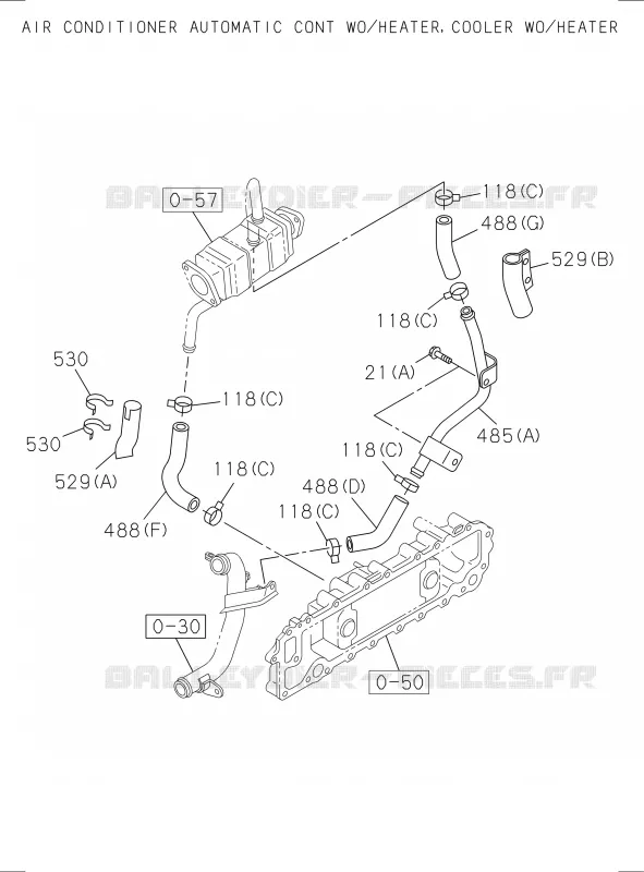 0-36 - SYSTEME Turbocompresseur<br />[036A]4JK1-TCX,4JJ1-TCX NO.2 Isuzu PICK UP 2017 DMAX SPACE CAB 4X2 LONG 1.9L DDI 120kW (163cv) RZ4E-TCX HI-POWER (LNC)