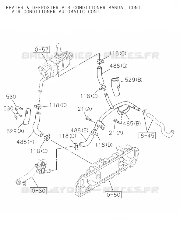 0-36 - SYSTEME Turbocompresseur<br />[036A]4JK1-TCX,4JJ1-TCX NO.3 Isuzu PICK UP 2017 DMAX SPACE CAB 4X2 LONG 1.9L DDI 120kW (163cv) RZ4E-TCX HI-POWER (LNC)