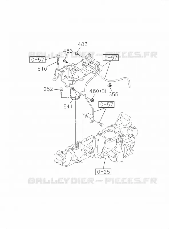 0-36 - SYSTEME Turbocompresseur<br />[036A]4JK1-TCY NO.4 Isuzu PICK UP 2017 DMAX SPACE CAB 4X2 LONG 1.9L DDI 120kW (163cv) RZ4E-TCX HI-POWER (LNC)