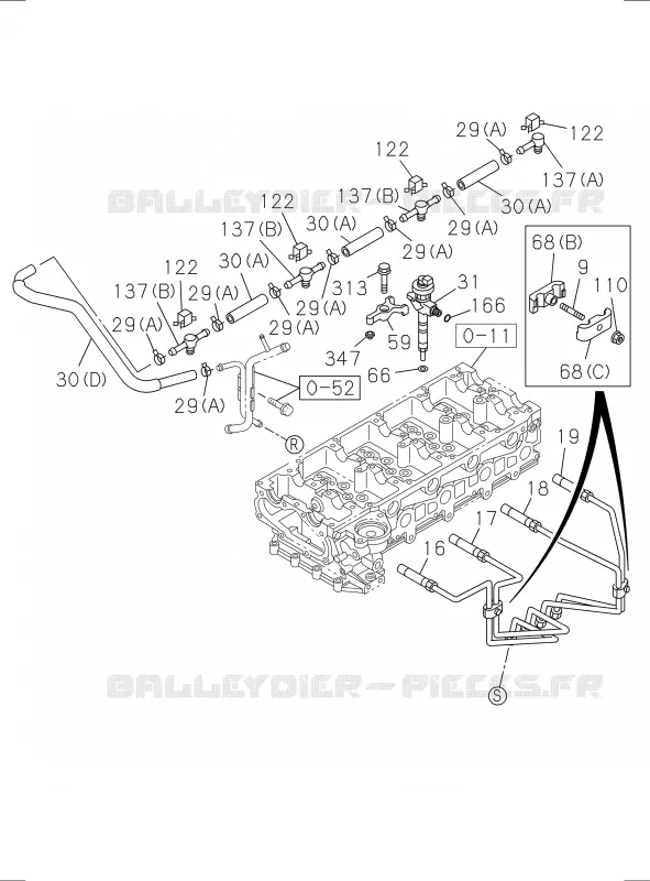 0-40 - Système injection carburant<br />[040A]4JK1-TCY NO.1 Isuzu PICK UP 2017 DMAX SPACE CAB 4X2 LONG 1.9L DDI 120kW (163cv) RZ4E-TCX HI-POWER (LNC)