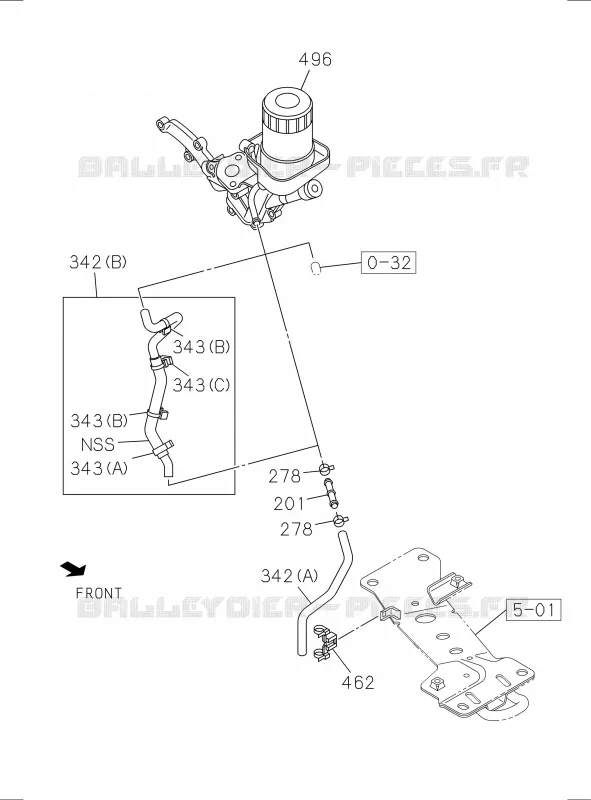 0-50 - Refroidisseur d’huile et filtre à huile<br />[050A]OIL DRAIN HOSE Isuzu PICK UP 2017 DMAX SPACE CAB 4X2 LONG 1.9L DDI 120kW (163cv) RZ4E-TCX HI-POWER (LNC)