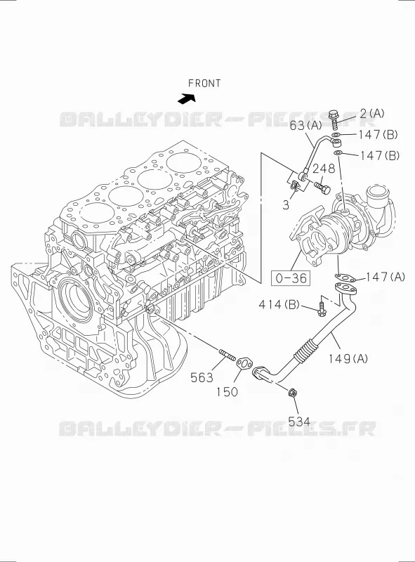 0-52 - Tuyauterie d’huile et de circuit à vide - Moteur<br />[052A]4JJ1-TCS NO.2 Isuzu PICK UP 2017 DMAX SPACE CAB 4X2 LONG 1.9L DDI 120kW (163cv) RZ4E-TCX HI-POWER (LNC)