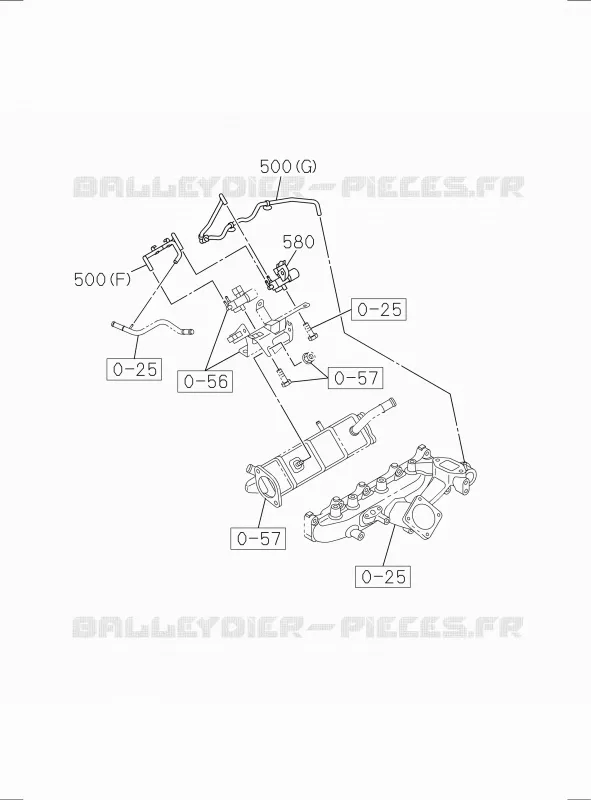 0-52 - Tuyauterie d’huile et de circuit à vide - Moteur<br />[052A]RZ4E-TCX Isuzu PICK UP 2017 DMAX SPACE CAB 4X2 LONG 1.9L DDI 120kW (163cv) RZ4E-TCX HI-POWER (LNC)