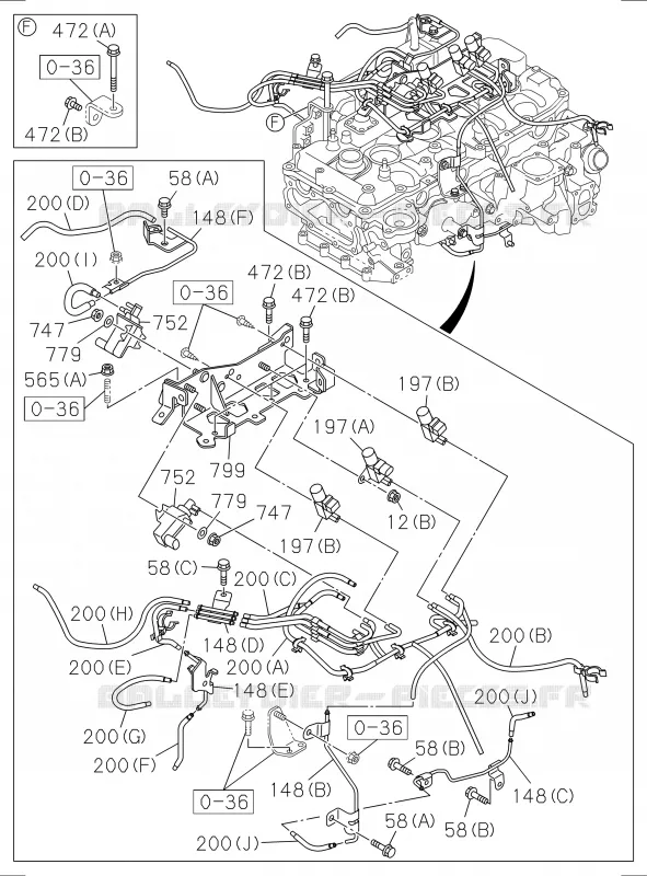 0-57 - Tuyauterie émissions<br />[057A]4JK1-TCY NO.2 Isuzu PICK UP 2017 DMAX SPACE CAB 4X2 LONG 1.9L DDI 120kW (163cv) RZ4E-TCX HI-POWER (LNC)