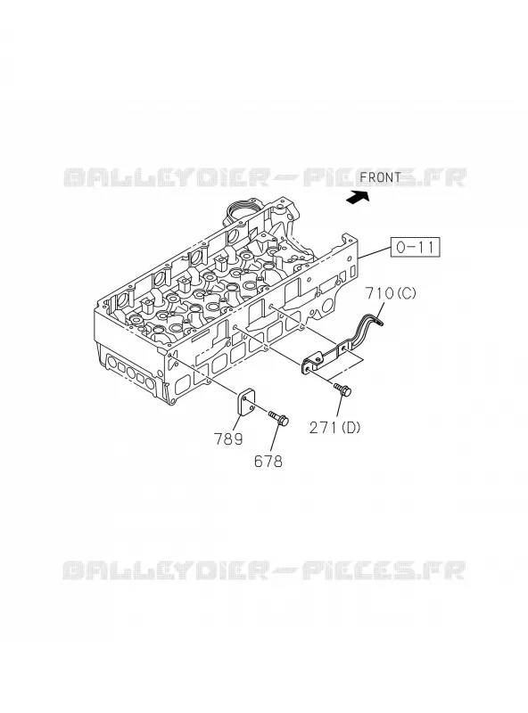 0-57 - Tuyauterie émissions<br />[057A]BRACKET Isuzu PICK UP 2017 DMAX SPACE CAB 4X2 LONG 1.9L DDI 120kW (163cv) RZ4E-TCX HI-POWER (LNC)
