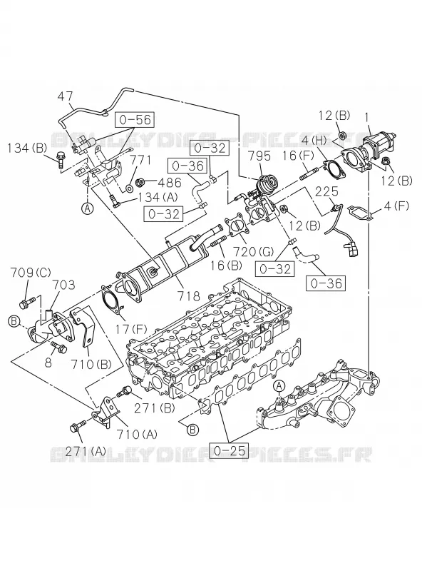 0-57 - Tuyauterie émissions<br />[057A]RZ4E-TCX NO.1 Isuzu PICK UP 2017 DMAX SPACE CAB 4X2 LONG 1.9L DDI 120kW (163cv) RZ4E-TCX HI-POWER (LNC)