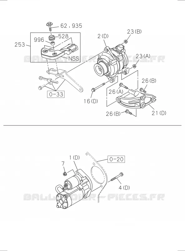 0-60 - Pièces de commande électrique moteur<br />[060A]STARTER AND GENERATOR; 4JK1,4JJ1 NO.2 Isuzu PICK UP 2017 DMAX SPACE CAB 4X2 LONG 1.9L DDI 120kW (163cv) RZ4E-TCX HI-POWER (LNC)
