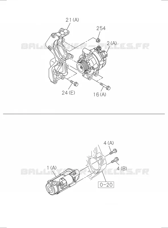 0-60 - Pièces de commande électrique moteur<br />[060A]STARTER AND GENERATOR; RZ4E Isuzu PICK UP 2017 DMAX SPACE CAB 4X2 LONG 1.9L DDI 120kW (163cv) RZ4E-TCX HI-POWER (LNC)