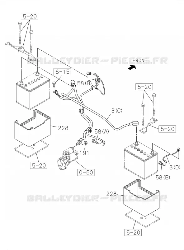 0-61 - Batterie et pièce électrique moteur<br />[061A]BATTERY 75D26L-DUAL,80D26L-DUAL Isuzu PICK UP 2017 DMAX SPACE CAB 4X2 LONG 1.9L DDI 120kW (163cv) RZ4E-TCX HI-POWER (LNC)
