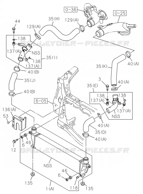 1-35 - Refroidisseur d’air de suralimentation<br />[135A]4JK1-TCY Isuzu PICK UP 2017 DMAX SPACE CAB 4X4 LONG 3.0L 4JJ1-TCX (LS0)