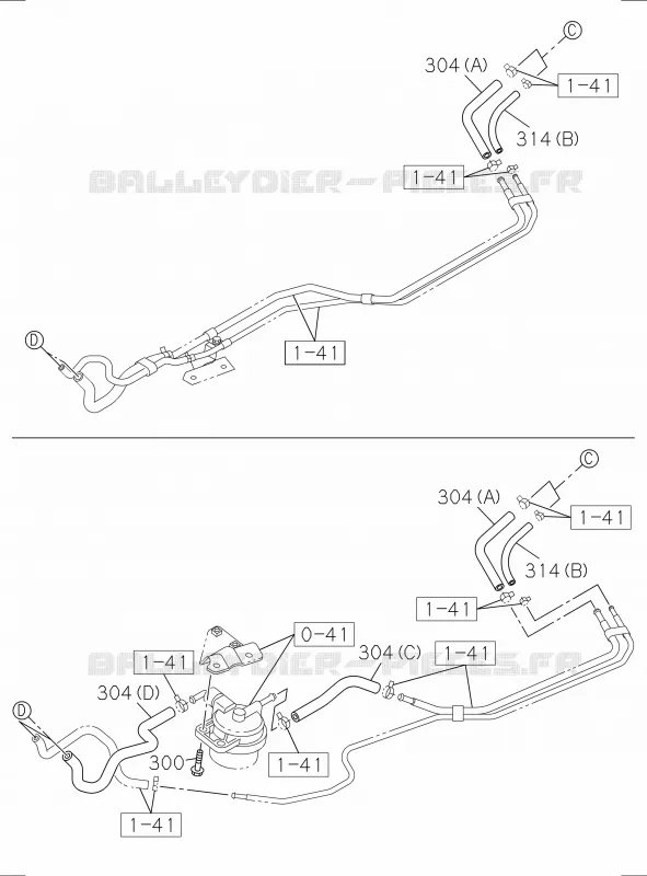 1-40 - Réservoir à carburant<br />[140A]SEDIMENTER; FUEL HOSE Isuzu PICK UP 2017 DMAX SPACE CAB 4X4 LONG 3.0L 4JJ1-TCX (LS0)