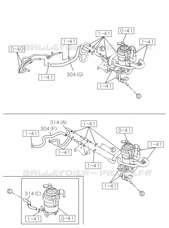 1-40 - Réservoir à carburant<br />[140A]SEDIMENTER HOSE NO.2 Isuzu PICK UP 2017 DMAX SPACE CAB 4X4 LONG 3.0L 4JJ1-TCX (LS0)