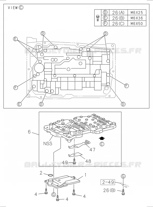 2-44 - Soupapes de commande boîte de vitesses automatique, corps inférieur A/T<br />[244B]A/T 6 SPEED Isuzu PICK UP 2017 DMAX SPACE CAB 4X4 LONG 3.0L 4JJ1-TCX (LS0)