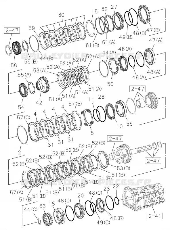 2-46 - SUPPORT ET PLANETAIRES Soupapes de commande boîte de vitesses automatique, corps supérieur A/T<br />[246B]A/T 5 SPEED Isuzu PICK UP 2017 DMAX SPACE CAB 4X4 LONG 3.0L 4JJ1-TCX (LS0)