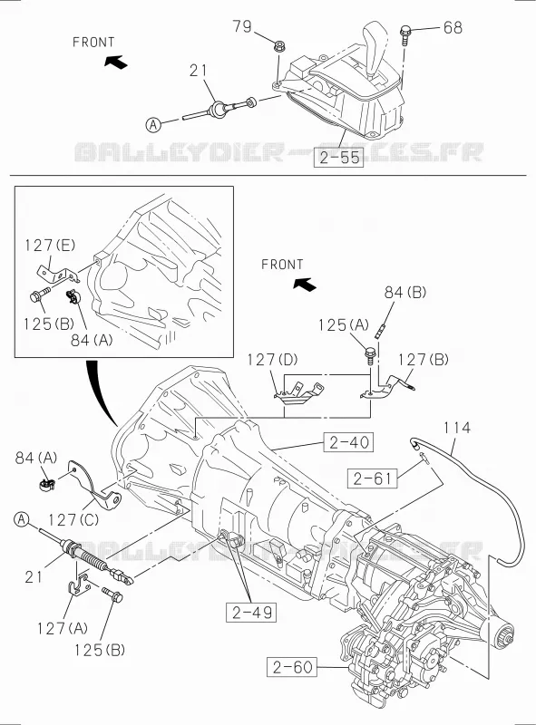 2-56B - Connexion de commande boîte de vitesses automatique A/T<br />[256B]A/T Isuzu PICK UP 2017 DMAX SPACE CAB 4X2 LONG 1.9L DDI 120kW (163cv) RZ4E-TCX HI-POWER (LNC)