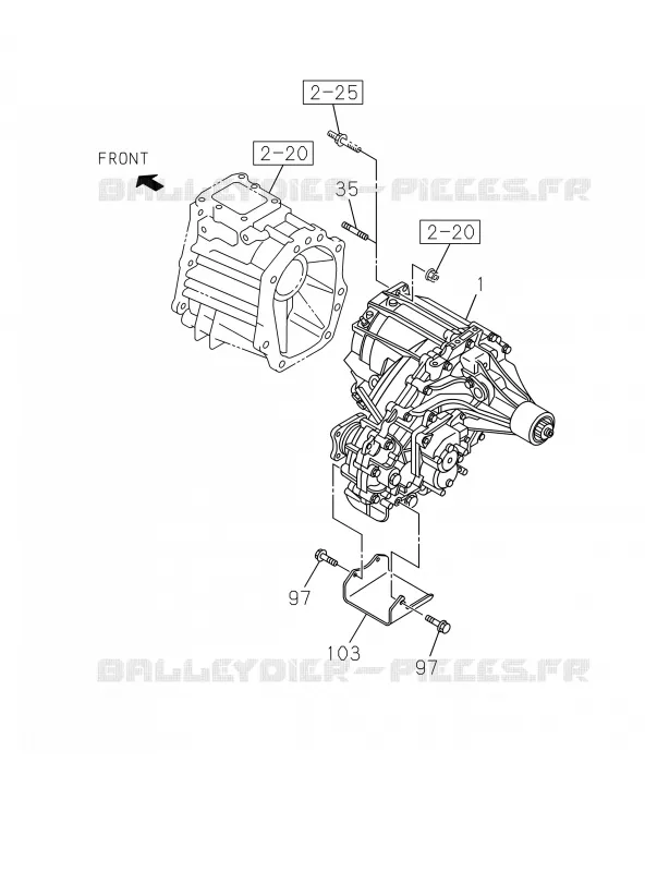2-60 - Boîte de transfert<br />[260A] Isuzu PICK UP 2017 DMAX SPACE CAB 4X4 LONG 3.0L 4JJ1-TCX (LS0)
