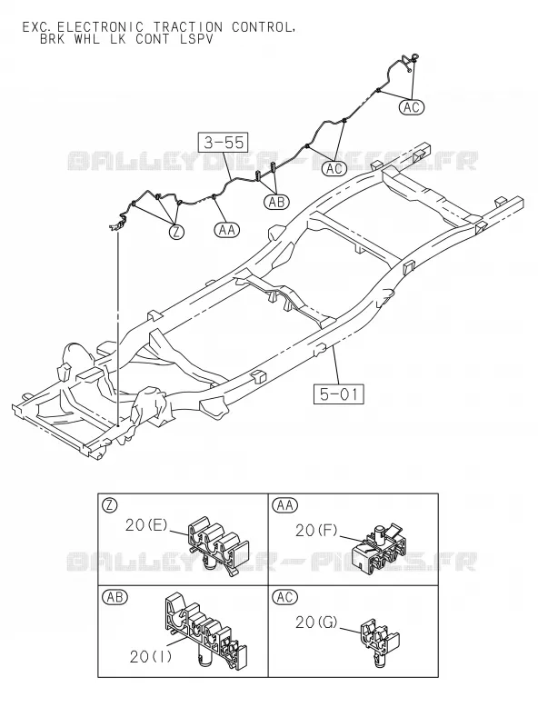 3-58 - Pièces de fixation - Tuyau de frein<br />[358A]BRAKE PIPING; REAR NO.1 Isuzu PICK UP 2017 DMAX SPACE CAB 4X2 LONG 1.9L DDI 120kW (163cv) RZ4E-TCX HI-POWER (LNC)