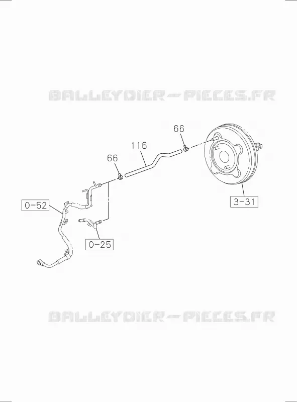 3-60 - Tuyau de frein - Vacuum<br />[360A]RZ4E,4JK1,4JJ1 Isuzu PICK UP 2017 DMAX SPACE CAB 4X4 LONG 3.0L 4JJ1-TCX (LS0)